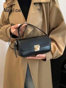 高品質女款 2026 新款多功能小方肩背包腋下包 - 黑色 - 查看 6
