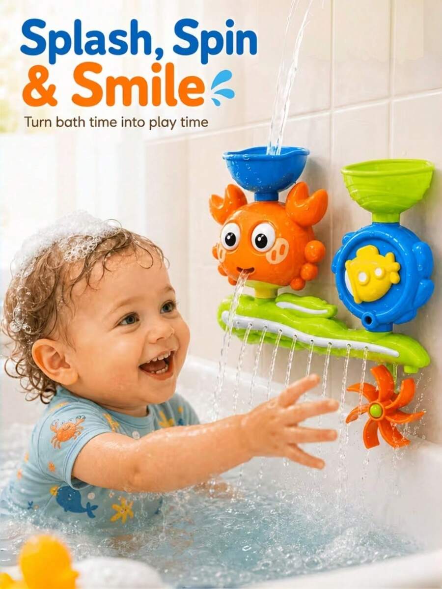 Bath Toys For Toddlers, Baby Bath Toy With Floating Swimming Frog, Fun Educational Baby Bath Toys,Sensory Bath & Pool Toys For Kids,Squirting Water Toys, Bathtub Toy For Boys Girls,Gifts For Kids Non-Slip Suction Cup,Birthday Gift ,Baby Essentials