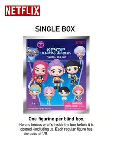 1pc Netflix K-Pop Demon Hunters Officially Licensed Series 1 Blind Bag 3D Character Clip, Cute Character Pendant Mira, Rumi, Zoey And More Styles, Portable Backpack Handbag Accessory, Fan Birthday Holiday Surprise Gift - Multicolor - View 2