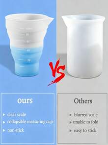 Collapsible Silicone Measuring Cup, Reusable Foldable Container Measuring Cup, Multi-Purpose Silicone Mixing Cup, Suitable For Paint Mixing, Resin Jewelry Crafts, Heat-Resistant Soft Silicone Measuring Cup, Suitable For Studio And Outdoor Handmade Creations - Multicolor - View 6