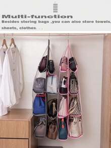 Hanging Storage Organizer-A Wall-Mounted, Transparent PVC Pocket Rack Designed To Save Space; Suitable For Hanging Behind The Door To Store Wallets, Shoes, And Backpacks. - Multicolor - View 5