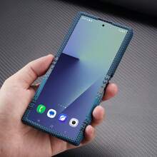 1pc Multi-Color Kevlar Magnetic Carbon Fiber Texture Integrated Hinge Gradient Layer Luxury High-End Water Transfer Matte Leather Texture PC Dual-Side Protective Case For Samsung Galaxy Z Fold 8/Z Fold 8 Ultra/Z Fold 7/Z Fold 6/Z Fold 5/Z Fold 4 - Multicolor - View 8