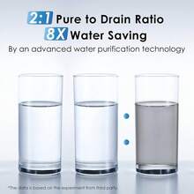 Waterdrop G3P600 Reverse Osmosis Water Filter, 600 GPD, Water Softener, Reduce TDS, Reduce Scale, Enhance The Flavor Of Coffee And Tea, 2:1 Pure To Drain, Smart LED Faucet - White - View 4