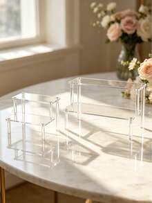 Acrylic Tiered Display Stand, Multi-Layer Transparent Storage Rack, Cosmetic & Perfume Display Stand, Desktop Storage Organizer, Multiple Sizes & Layers Available, Perfume Display Rack, Skincare Storage Rack, Lipstick Storage Rack, Action Figure Display Stand, Transparent Display Rack, Jewelry Display Rack, Countertop Display Rack, Desktop Organizer, Home Storage, Bathroom Countertop Storage, Vanity Organizer, Office Desk Storage - Clear - View 8