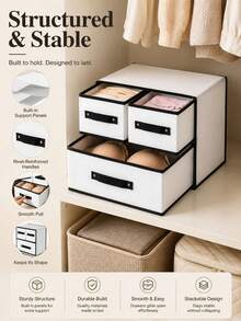 Washable Fabric Storage Box With Multi-Layer Drawers, Fashionable Drawer-Style Underwear Organizer Designed For Women; Suitable For Bedroom, Closet, Dormitory And Other Places; Foldable, Ideal For Home And Campus Storage - Multicolor - View 7