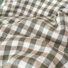 Sage Green Gingham Duvet Cover King, 3-Piece Ruffled Bedding Set - 100% Washed Cotton, Breathable Lightweight Fabric - Farmhouse Boho Chic Variant 1 - 002 Ruffle- Green Gingham - View 6