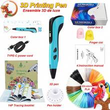 Luxury 3D Printing Pen Set With 2m 22-Color PLA Filament, Tracing Book, Finger Sleeve, Pen Holder, Compatible With ABS Mode, 3-Speed Adjustable, Suitable For Most Creative Craft Enthusiasts - View 9