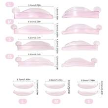 New Arrival! 14pcs/7 Sizes Eyelash Lifting Pads, Self-Adhesive Glue-Free Lash Rods, Reusable With Storage Box, Suitable For Lash Salon And DIY Lash Lift, Upper And Lower Lash Lifting Pads For Lash Perming - Multicolor - View 9