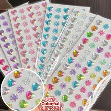 Multi-Color Gem Stickers - Heart-Shaped 3D Shiny Self-Adhesive Decorative Stickers, Suitable For Handmade Crafts, DIY Diamond Stickers, Phone, Laptop, Tablet Decoration, Birthday Gift Handmade Materials, Multi-Color Mixed, 3D Effect, Glossy Surface, Handmade, Scrapbook DIY Creative Stickers - Multicolor - View 17