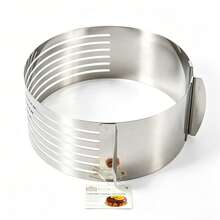 Aro ajustable para cortar tortas / Cortador circular de pasteles ajustable / Nivelador de bizcocho ajustable / Molde circular para cortar capas de torta / Herramienta de repostería ajustable / Aro de acero inoxidable para tortas / Cortador de capas ajustable / Aro ajustable para repostería - 20 cm x 8 cm - Ver 9