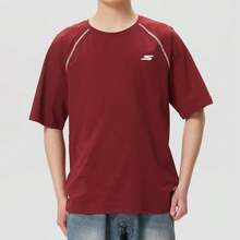 Skechers Men's Contrast Stitch Raglan Cooling Quick-Dry Crew Neck Short Sleeve T-Shirt - Burgundy - View 3