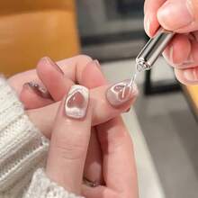 Conjunto de 7 Peças de Ferramentas para Unhas Olho de Gato, Kit de Acessórios para Formar Padrão de Coração para Manicure, Efeito de Luz em Formato de Coração - Prata - Visão 6