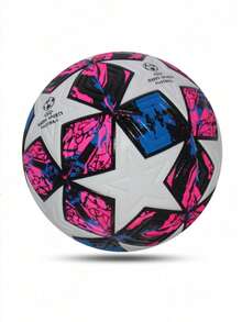 1 Size 5 Standard Indoor/Outdoor Universal Match Training Ball Gift Inflatable PU Leather Pink Soccer Ball (Deflated) - Pink - View 3