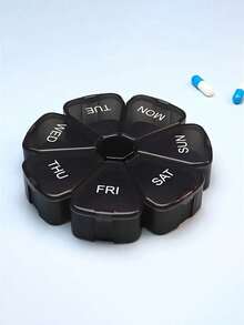 1pc 7-Day 7-Compartment Large Capacity PP Pill Box, Portable Once-A-Day Travel Pill/Vitamin/Fish Oil Storage Box, Petal-Shaped Transparent 7-Color Pill Box, Medicine Storage Box - 多色 - 查看 10