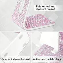 1 pieza Soporte de teléfono con strass Negro & Blanco Soporte de escritorio Adecuado para teléfono y tableta Accesorio de decoración de oficina - multicolor - Ver 7