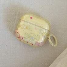 Korean Style Dopamine Candy Earphone Case With Hanging Ring, Compatible With AirPods 4th Gen, Cute Earphone Cover Compatible With Apple 2nd Gen 3rd Gen New Protective Case Pendant, Pro 3, Korean Style Earphone Case Pro 2, Girls Earphone Case Protective Cover, Spring/Summer Earphone Case, Birthday Gift, Holiday Gift - Light Yellow - View 6
