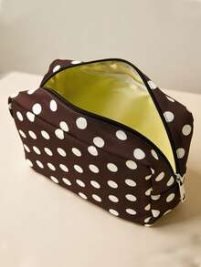 Tas Kosmetik Perjalanan Motif Polka Retro, Tas Penyimpanan Makeup Tahan Air, Tas Perlengkapan Mandi dengan Resleting Luas untuk Gym, Perjalanan Akhir Pekan, dan Aksesori Sehari-hari - MultiWarna - View 4