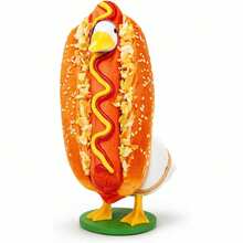 Hot Dog Goose Outfit Set, Porch Lawn Goose Clothes, Hot Dog Design, 23 Inch High Cement Plastic Porch Goose Statue Set, Suitable For Lawn Garden Yard Patio Outdoor Statue Art Decoration (Goose Statue Not Included) - Grilled Sausage - View 1