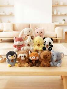 Brinquedos de Pelúcia Mini Kawaii de Animais da Floresta, Bonecos de Pelúcia Fofos de Urso, Ovelha, Pinguim, Lontra, Tigre, Elefante e Coelho, Boneca de Pelúcia Pequena Macia e Fofa, Enchimentos para Sacolas de Presente de Festa de Aniversário, Decoração de Mesa Doméstica, Presente para Crianças e Meninas - Multicolorido - Visão 3