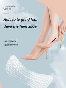 1/2/3 Pairs Silicone Heel Pads, Unisex Anti-Slip Heel Cushions, Anti-Slip Heel Patches, Heel Care Protection Pads, Shoe Accessories, Back To School Supplies - Clear - View 5
