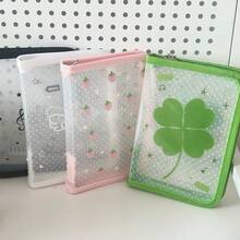 1個可攜式A6透明貼紙收納袋 草莓天使之翼圖案 PP筆記本封面附拉鍊 可重複使用貼紙收集本相簿收納夾 大容量明信片與日記本整理袋 適合居家/辦公室使用 - 均碼 - 查看 4