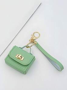 1pc PU Leather Mini Bag Keychain - Fashion Coin Purse With Gold Hardware, Compact Design, Suitable For Keys And Coins, Women's Keychain Bag Accessory - Multicolor - View 15