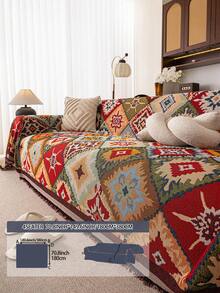 1PC Bohemian Sag Folk Sofa Throw, Durable Anti-Scratch Full Season Furniture Cover, Chic Interior Accent To Add Warm Charm To Small & Large Modern Apartment Living Rooms - 1PC - View 16