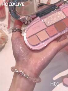 HOLD LIVE Meow Meow Vitality Palet Eyeshadow Komprehensif 10 Warna, Lembut dan Awet Muda, Peach Pink Cokelat - H01 - View 4