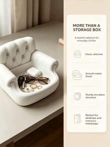 Sofa-Shaped Storage Box (3D Printed), Healing-Style Storage Gadget With Both Aesthetics And Practicality! Replicating Classic Sofa Design, High-End Feel, Instantly Transforms Entryway And Desktop Into Exquisite Corners. Large Capacity Easily Stores Keys, Earphones And Other Small Items, Say Goodbye To Clutter And Searching Hassle. Sturdy And Durable Without Deformation, Serves As Both Storage Box And Desktop Decor, - Multicolor - View 3