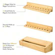 3x Wall Mounted Screwdriver Holder Storage Rack Wrench Workshop Tool Organizer - A - View 11