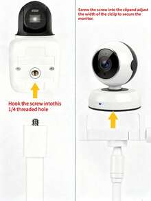 1pc/ Brand New 360° Rotating Security Monitoring Bracket, Flexible Spiral Base Phone Holder (21cm/41cm), With Camera Mount, Universal Bedside Bracket, Suitable For Smartphones, Home Security Cameras And Baby Monitors (Please Watch Video For Operating Instructions When Purchasing) - Clip-on Style - View 8