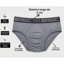 Kit 6 Cueca Slip de Adulto em Microfibra Masculina - Variado - Visão 4