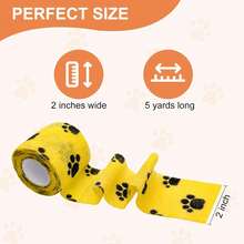 AVINLI 6 Rolls Vet Wrap Cohesive Bandage, Self Adhesive Non-Woven Pet First Aid Tape For Dogs, Cats, Horses, Wound Care, Sticks Only To Itself, - White - View 2