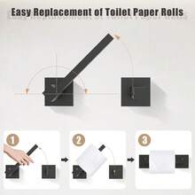 Matte Black Bathroom Hardware Accessories Set 5 Pieces, Double Post Pivoting Toilet Paper Holder Set Stainless Steel Square Bathroom Towel Variant 1 - None - View 3