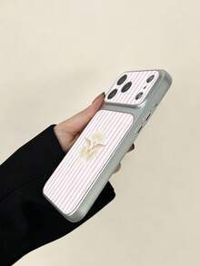 Compatible con IPhone17/IPhone17Pro Max/IPhone17pro/16/15/14/13/14/12/11 Series, 1 pieza Funda de teléfono de cuero PU con textura suave, textura premium, pintura metálica, anti-caída, cobertura completa, botones clásicos, patrón de rayas & paloma, personalizada y de moda, adecuada como regalo de cumpleaños, regalo festivo para amigos, familia, parejas, usted mismo - Multicolor - Ver 5