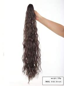 26 Inch Deep Brown Water Wave Curly Ponytail Hair Bundle, Soft And Natural, Suitable For Women - Multicolor - View 3