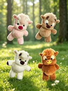 Kids Play Animal Figures - 30cm Running Cow Dark Brown - View 4