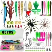 85/119/241/244pcs Fishing Tackle Box Accessories, Including Spoon Lures, Soft Plastic Lures, Suitable For Freshwater And Saltwater Realistic Lures, All-Around Minnow Lures, Crankbaits, Pencil Lures, Popper Lures, All-Water Soft Lures, Gift For Men - Multicolor - View 3