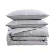 Queen Size Zander Microfiber Duvet Cover Set |   White Cityscape Urban Modern Bedding |   Ultra Soft Double Brushed Hotel Quality |   Wrinkle Free Stain Resistant Hypoallergenic |   Machine Washable Easy Care All Season Breathable - White - View 8