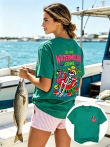 Women T-Shirts - 墨綠色 - 查看 1