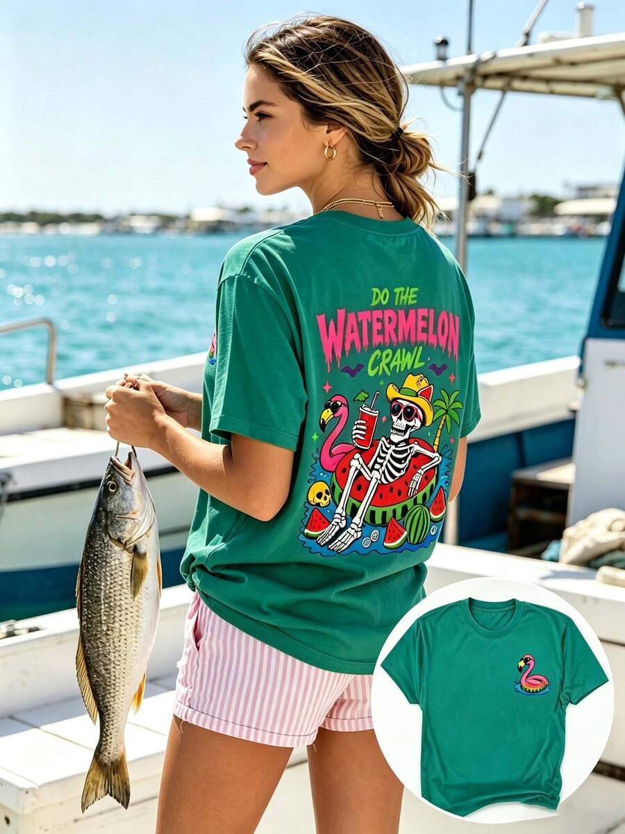 Women T-Shirts - 墨綠色 - 查看 1