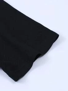 T-shirt unisexe en coton avec imprimé "Angel Virgin", 100% coton, manches courtes, coupe ample, col rond - Noir - Voir 6