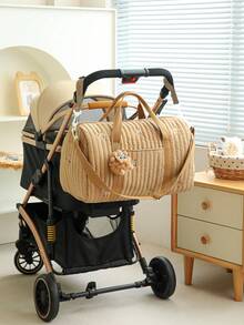 Large Capacity Bear & Olive Embroidered Lightweight Storage Handbag For Mothers And Babies - Multicolor - View 5