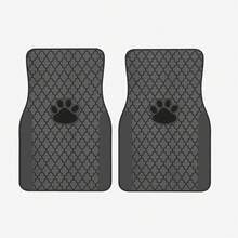 2pcs/4pcs Luxury Black Gray Paw Print Pattern Car Floor Mat Set, Absorbent And Non-Slip, Washable, Fashionable Car Interior Protection, Van, SUV, All Seasons, Neutral V Gift, Material - A - View 7