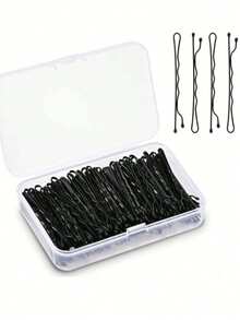 150pcs Solid Color Straight Bob Hair Clips, Suitable For Daily Use And Perming/Dyeing, Summer Beach Travel Essential, Halloween Gold Hair Accessories - Black - View 1