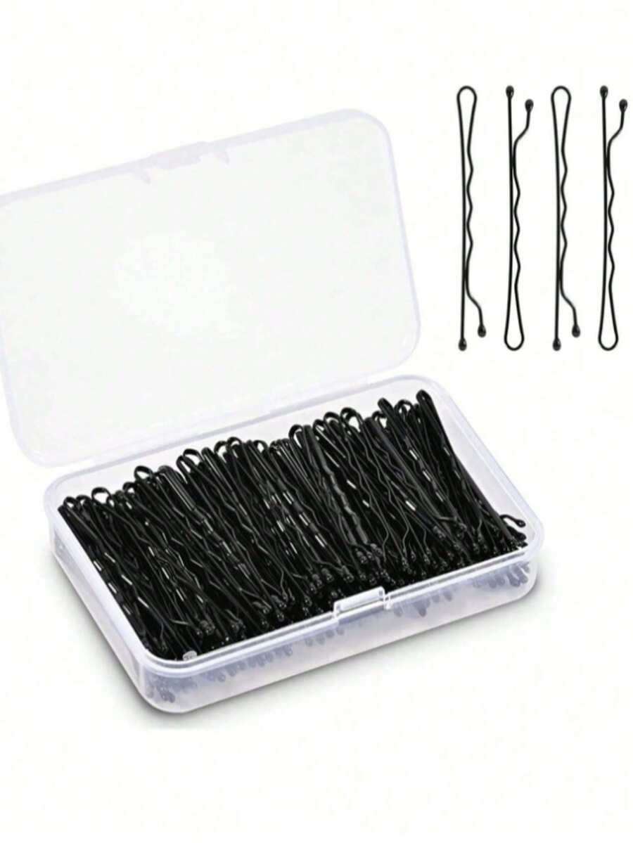 150pcs Solid Color Straight Bob Hair Clips, Suitable For Daily Use And Perming/Dyeing, Summer Beach Travel Essential, Halloween Gold Hair Accessories - Black - View 1