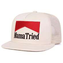 1pc Men's MAMA TRIED Snapback Hat, Personalized Letter Embroidery Baseball Cap, Street Hip-Hop Fashion Casual Hat, Spring/Autumn Travel, Beach Vacation - Multicolor - View 4