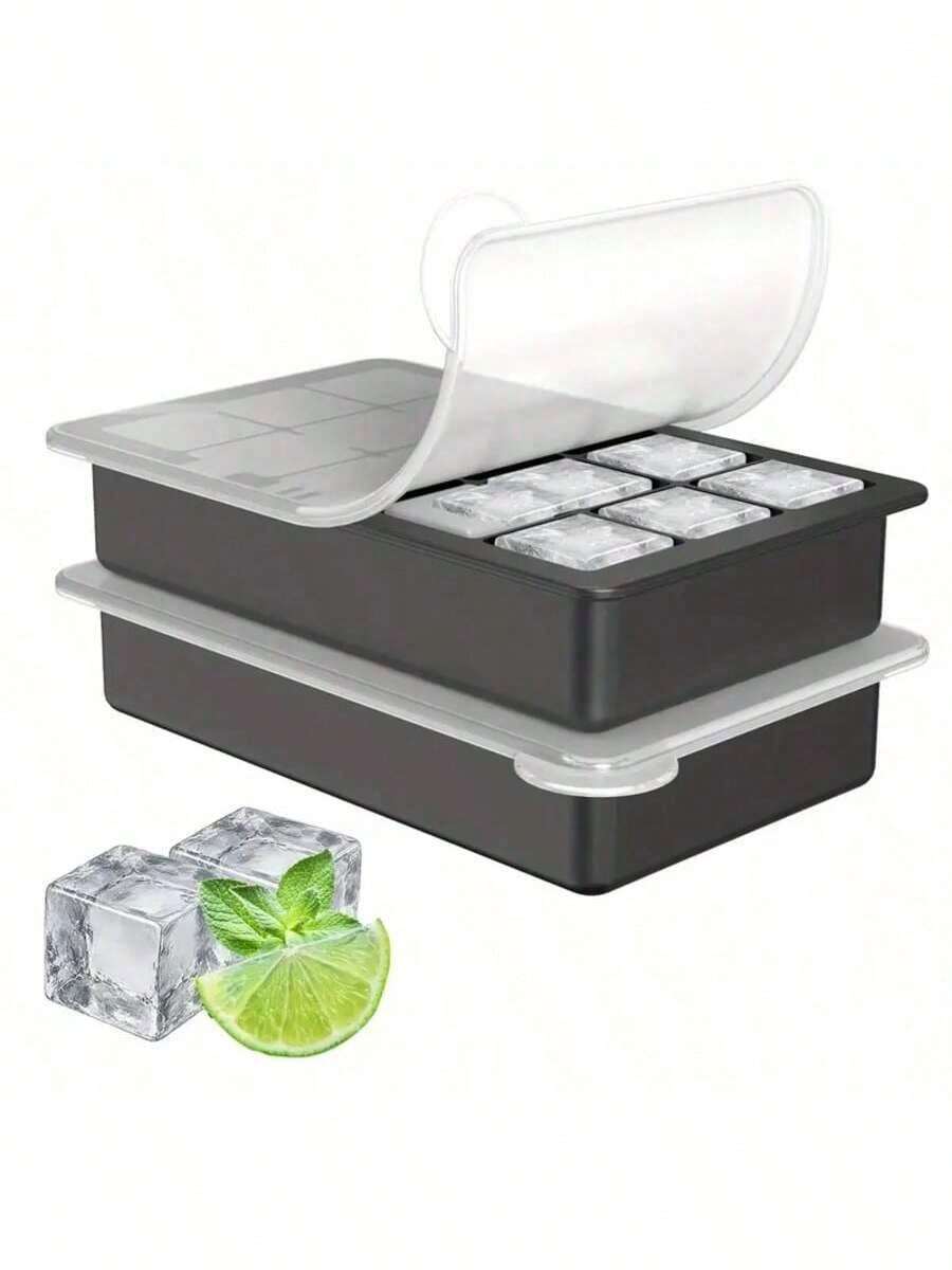 1pc 15 Grids Silicone Ice Cube Tray,With Leak-Proof Lid - Stackable, Dishwasher , Portable & Space-Saving Design For Cocktails, Drinks, Meals On-The-Go, Beverage Cooling, Compact Storage, Highquality Mold, Freezer Storage, Home Bartenders - View 1