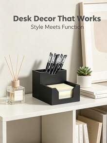 多功能桌面收納盒，附筆槽與便利貼收納格，簡約實用，適合放置筆與便利貼，適合辦公室職員、學生與遠端工作者整理桌面 - 彩色 - 查看 7