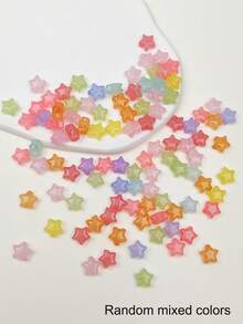 100pcs Colorful Candy-Colored Small Star Beads For Diy Jewelry Making And Decoration, Suitable For Earrings, Bracelets, Necklaces, Phone Chains, Key Chains, Random Mix Colors - Star - View 5